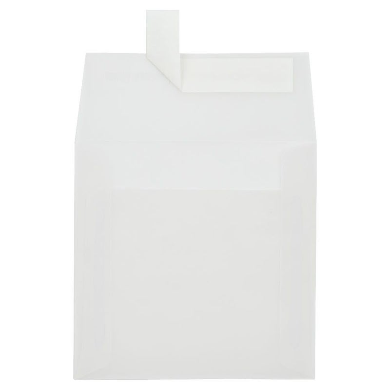 LUXPaper Square Invitation Envelopes | Peel & Press | 5" x 5" | Clear Translucent | 30lb. Text | 50 Qty - Image 1
